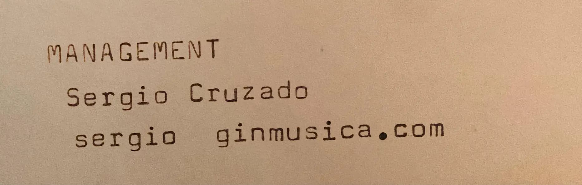 Sergio Cruzado, sergio@ginmusica.com 