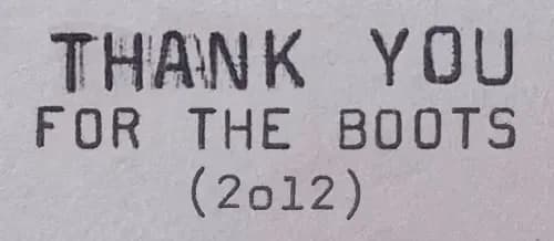 Thank You For The Boots